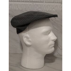 Christys'  Est. 1733 Men's Gray Check Plaid Pattern Newsboy Hat Size L